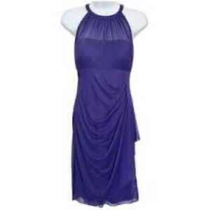 David's Bridal ~ Wisteria Chiffon Halter Neck Draped Party Dress 14